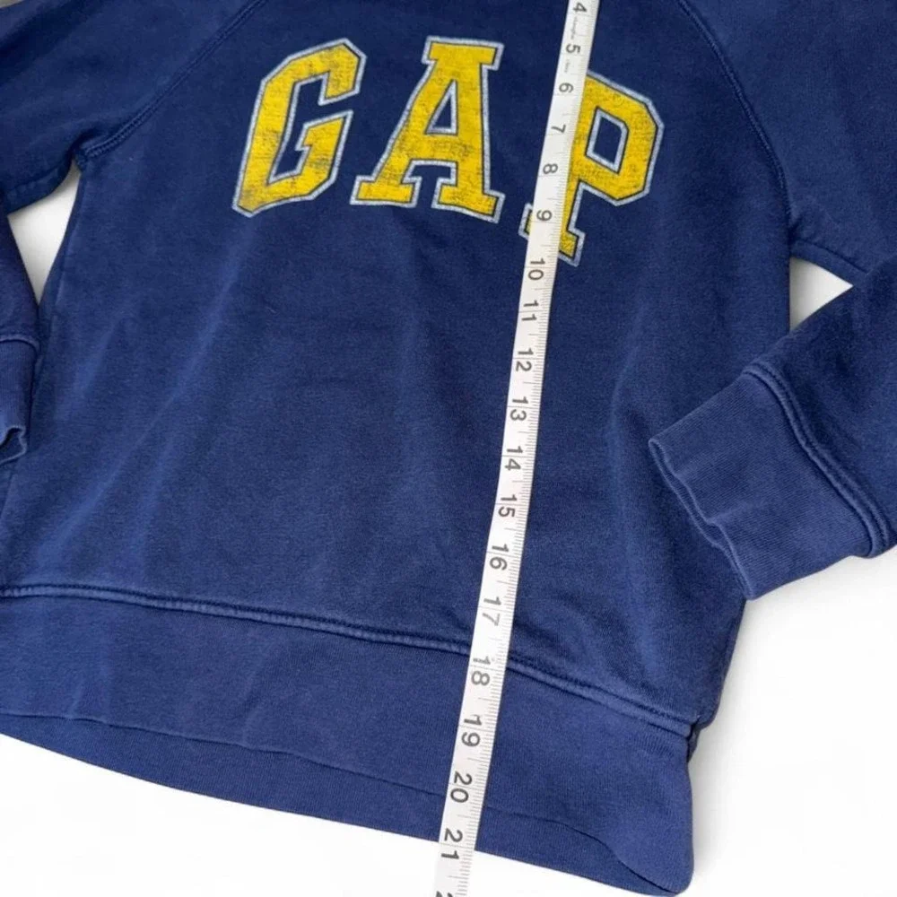 GAP KIDS NAVY W/YELLOW LOGO SWEATSHIRT MEDIUM 8-10 UNISEX‎